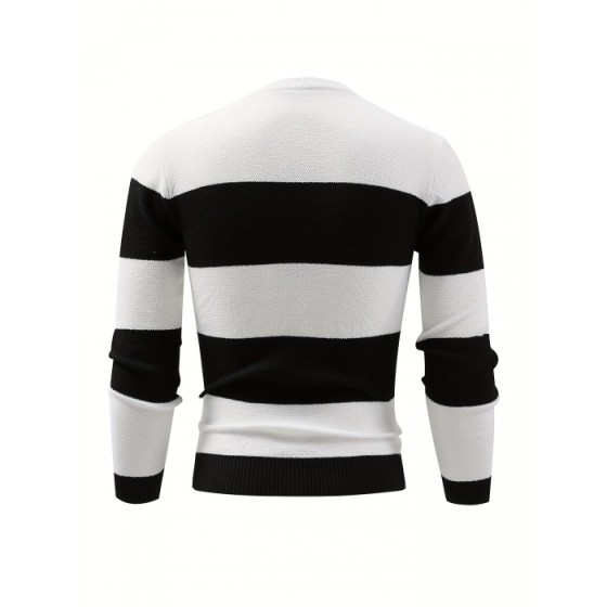 Men's Casual Suit - Striped Long Sleeve T-shirt and Sweatpants Set for Outdoor Sports and Gifting