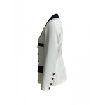 Elegant Color Block Open Front Blazer with Long Sleeve - Women's Outerwear